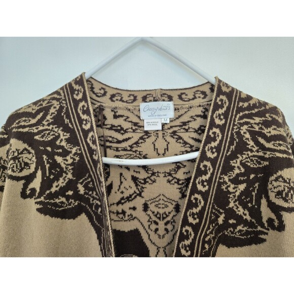 VTG Cherry Lewis Cardigan Womens M Sweater Brown Wool Blend England Casual Fall - Picture 2 of 7